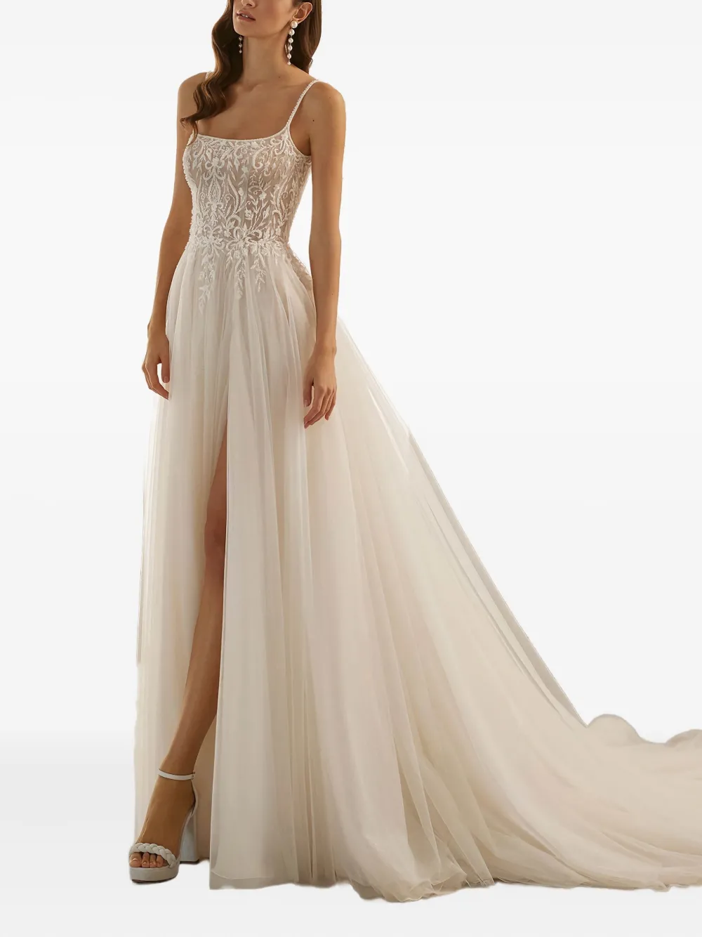 Rosa Clará  Carlino crystal-embellishment maxi bridal dress | White | Image 1