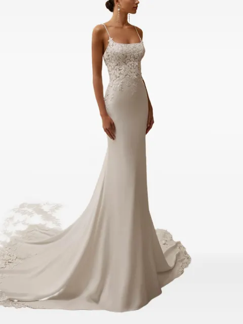 Rosa Clará  embroidered-lace bridal gown