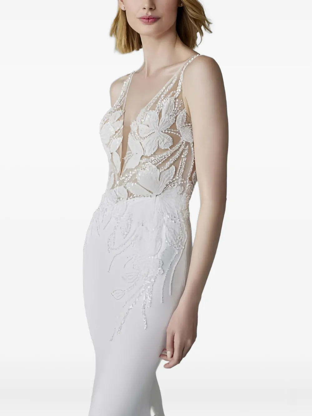 Debby beaded-embellishment maxi bridal dress