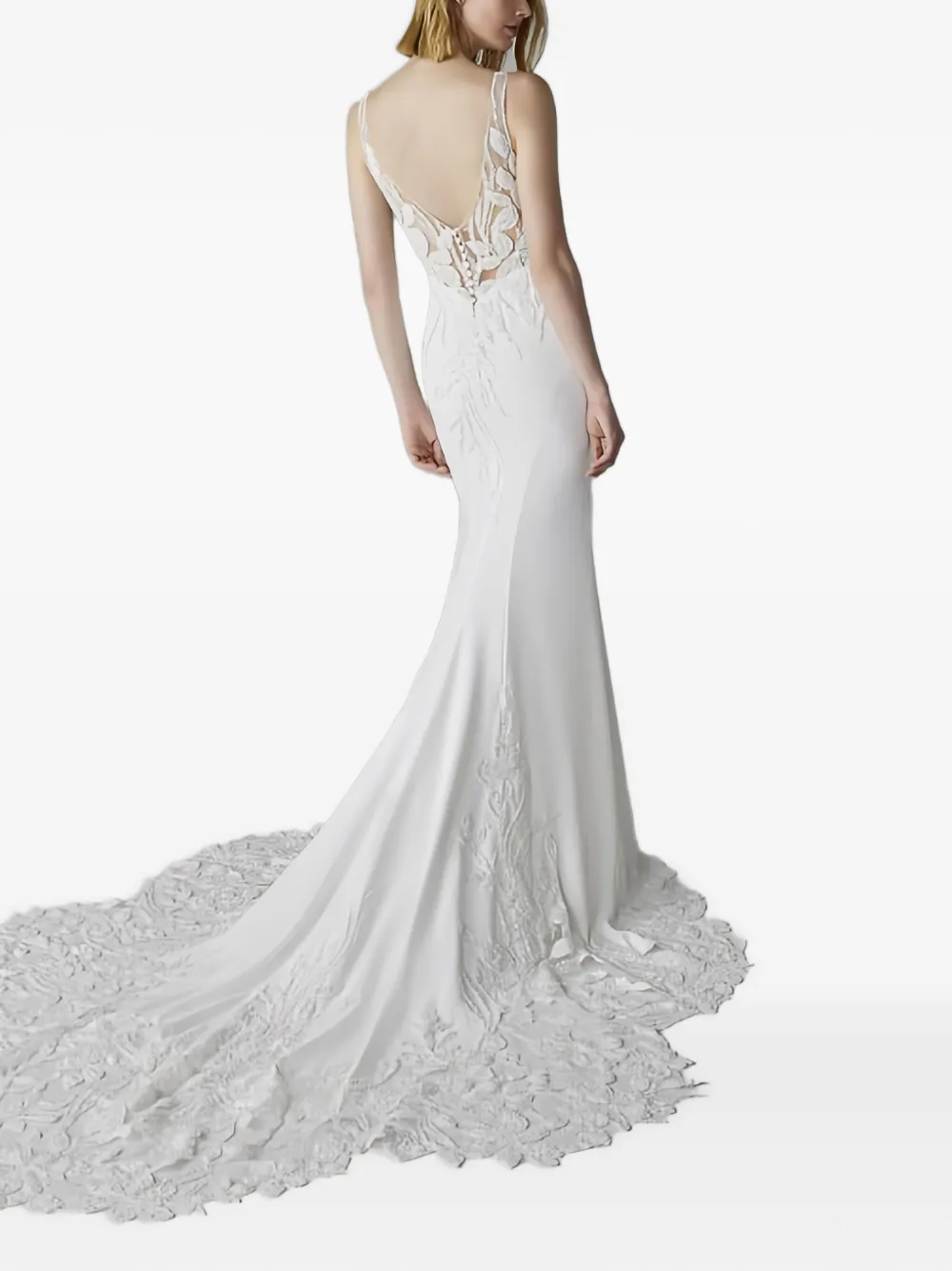 PRONOVIAS PARTY EDIT Debby beaded-embellishment maxi bridal dress - Wit