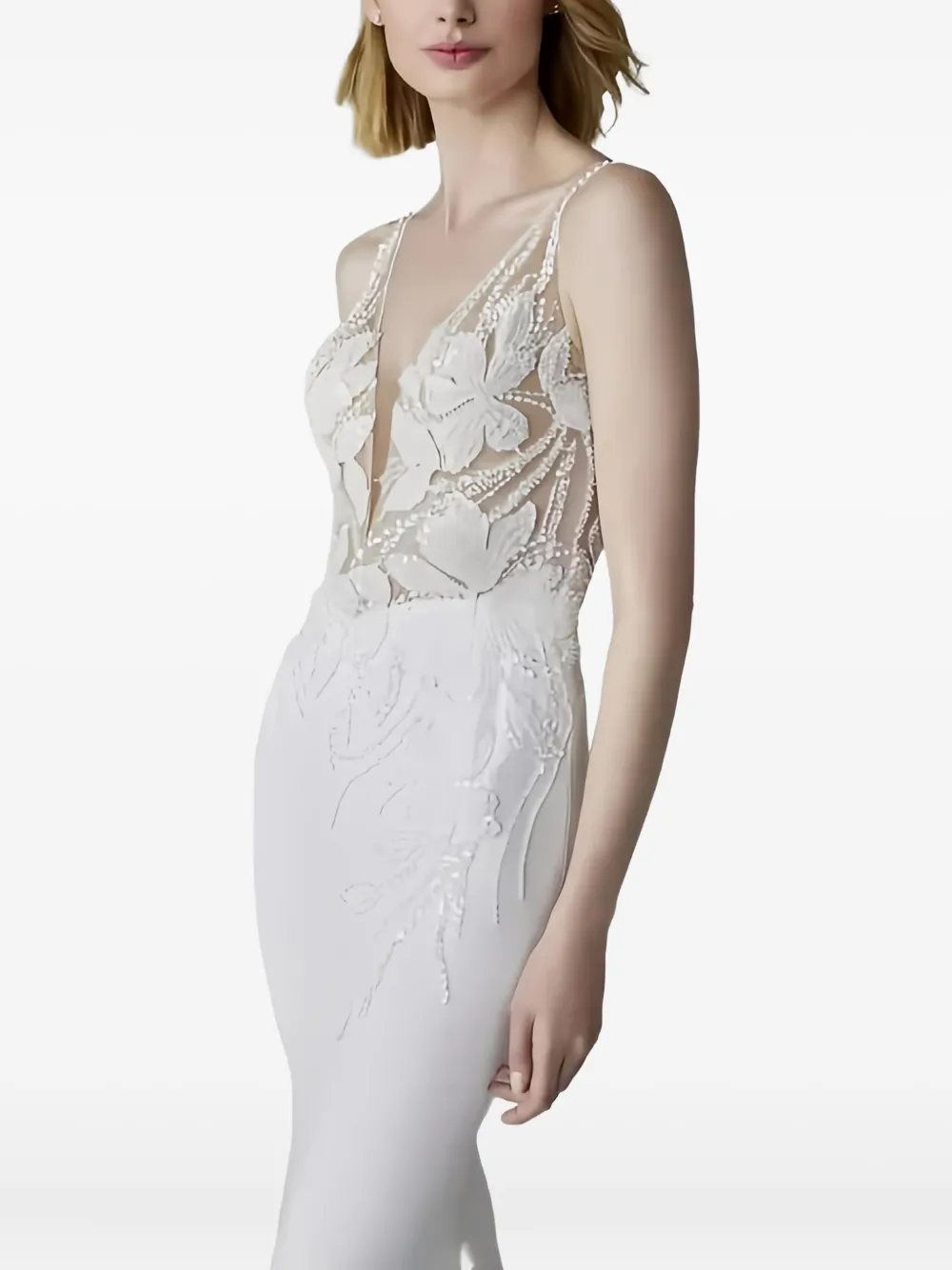 PRONOVIAS PARTY EDIT Debby maxi-bruidsjurk verfraaid met kralen | Wit | Image 1