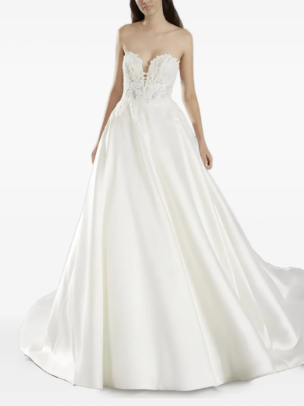 Once lace-embellished strapless dress