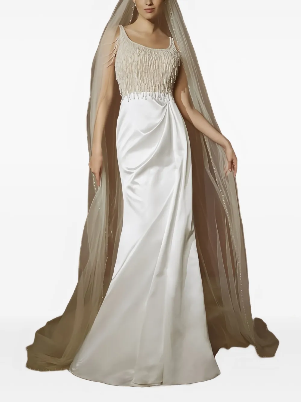 bead-embellished satin dress