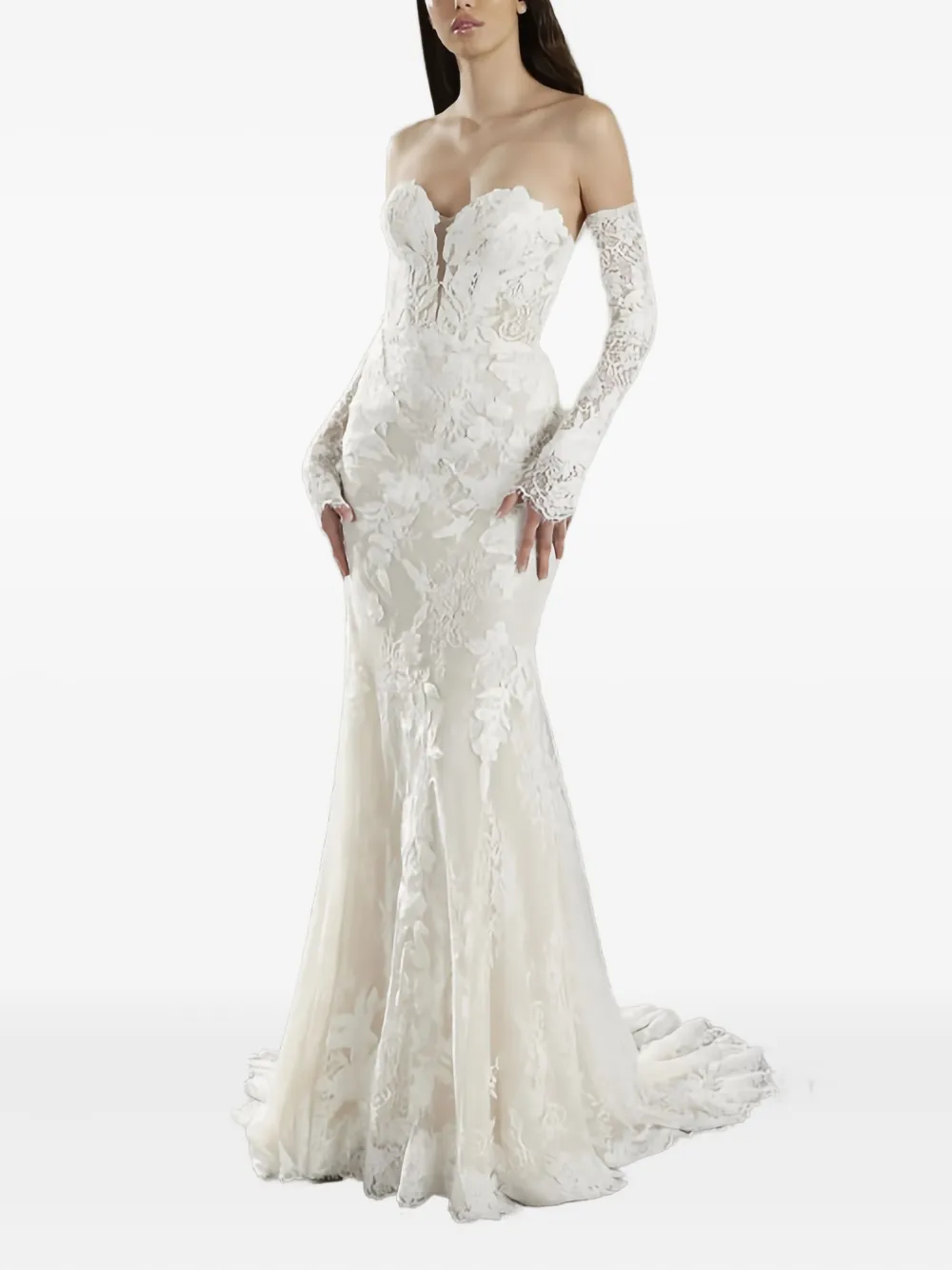 Hart floral-embellished maxi bridal dress
