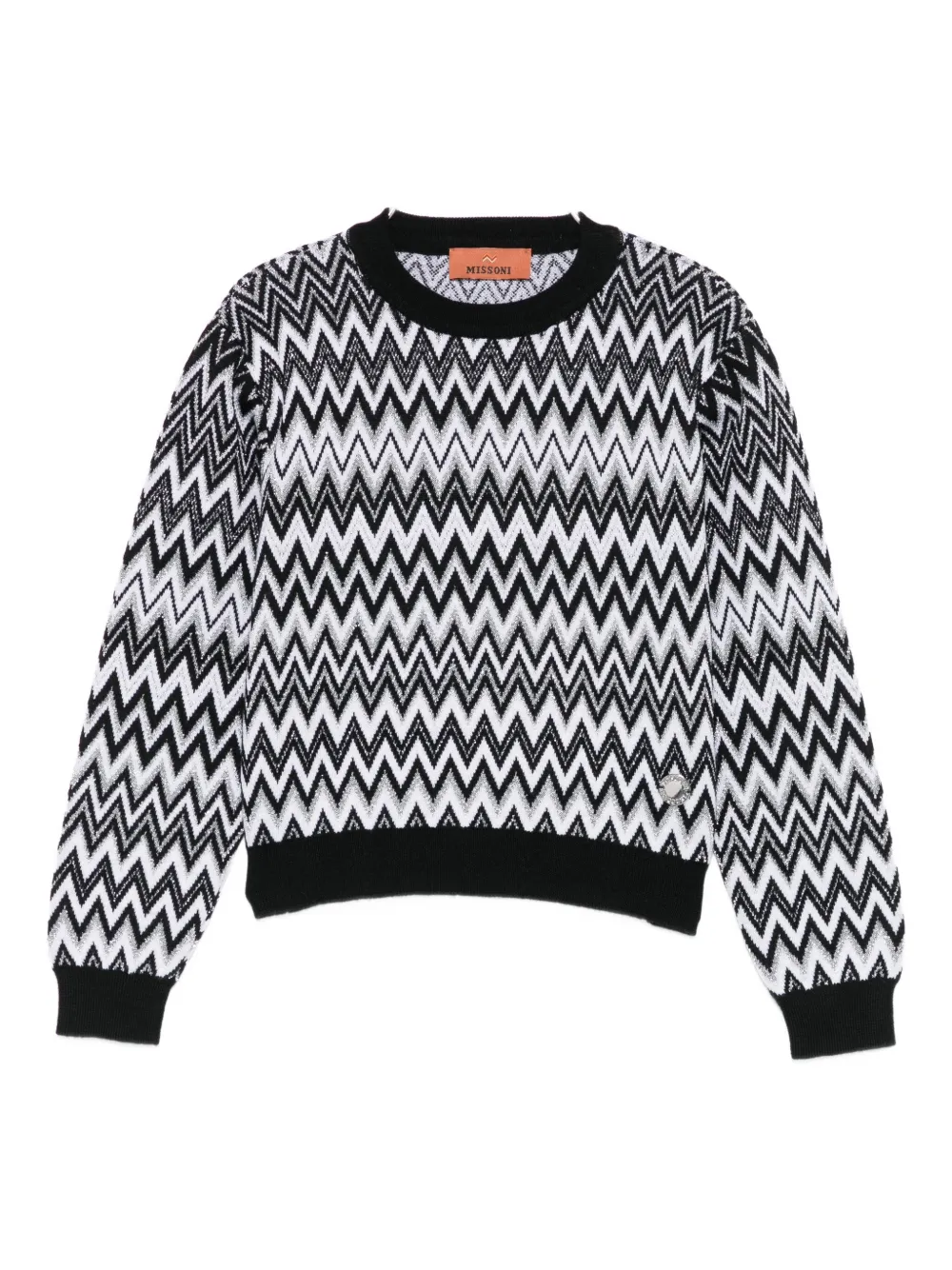 Missoni Kids zigzag-pattern wool-blend sweater Zwart
