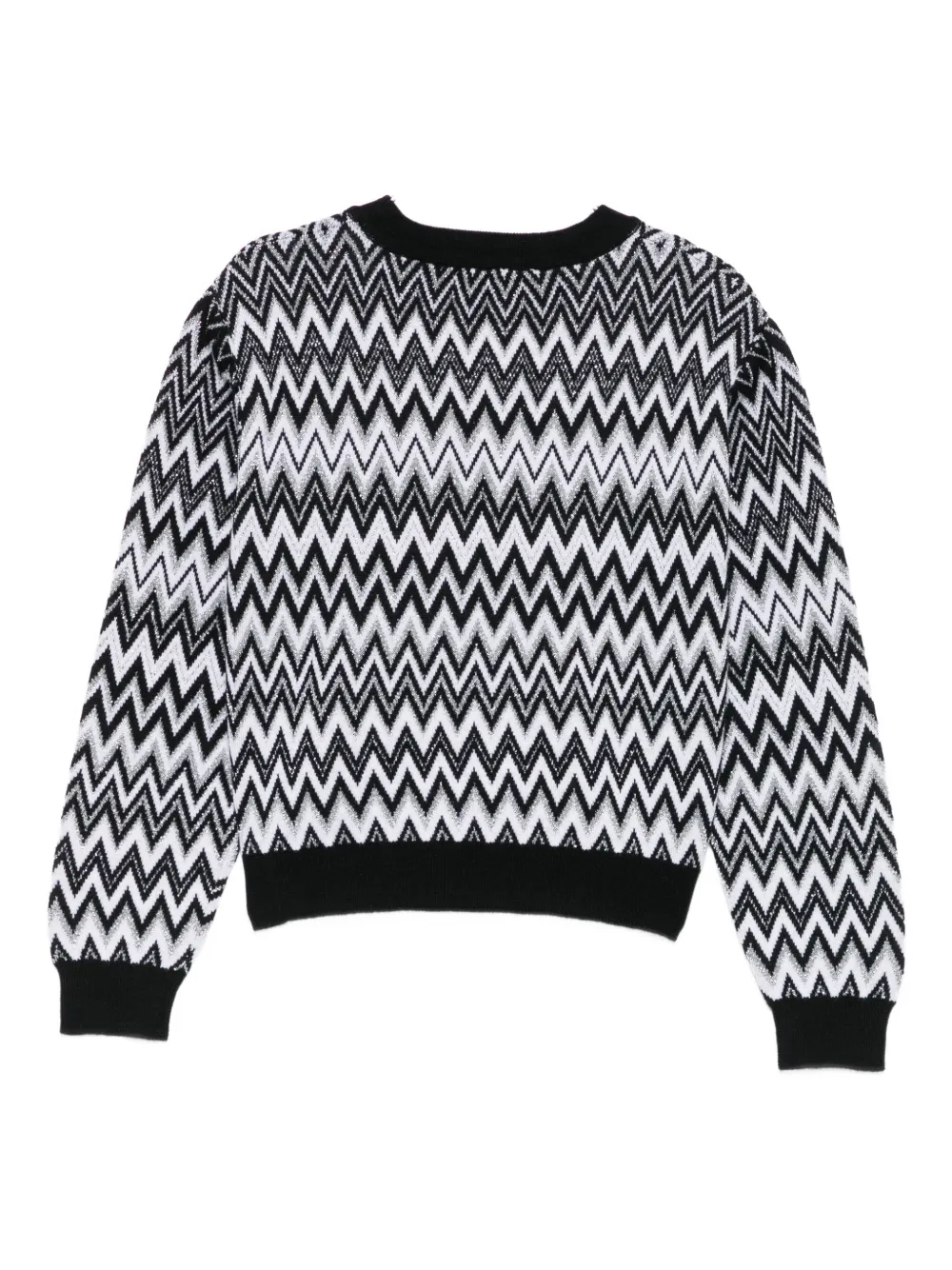 Missoni Kids zigzag-pattern wool-blend sweater Zwart