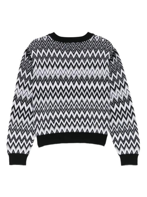 Missoni Kids zigzag-pattern wool-blend Sweater | Black | FARFETCH