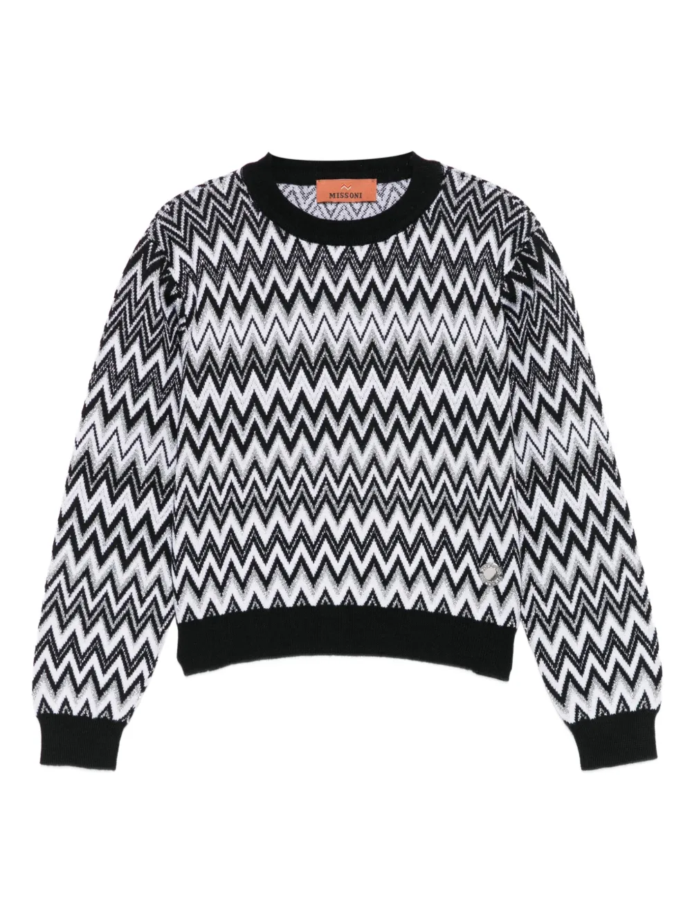 Missoni Kids zigzag-pattern wool-blend sweater Zwart