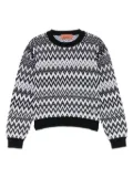 Missoni Kids zigzag-pattern wool-blend sweater - Black