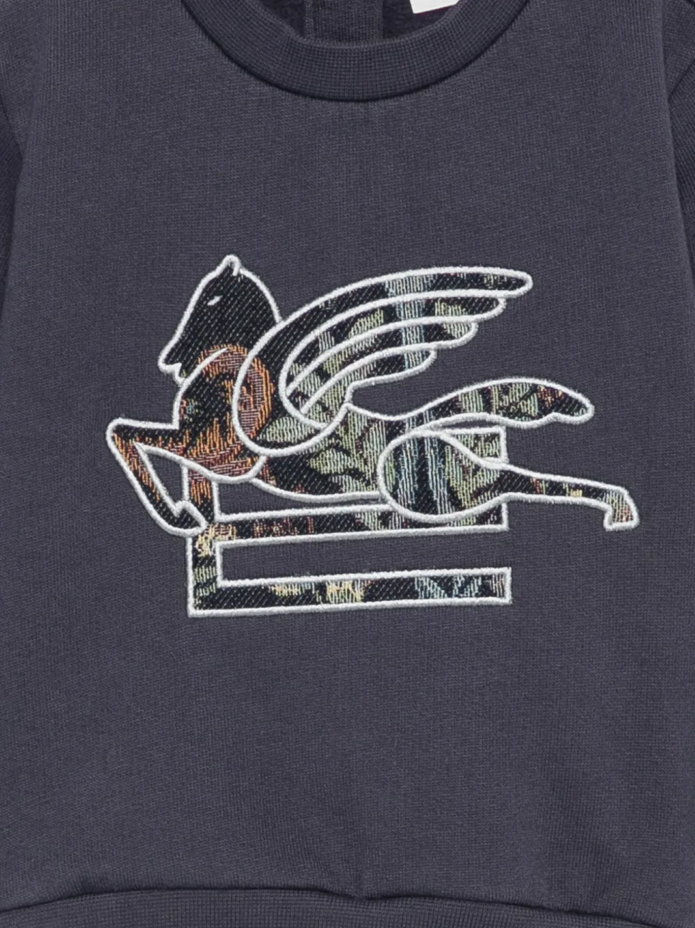ETRO KIDS Sweater met geborduurde Pegasus Blauw