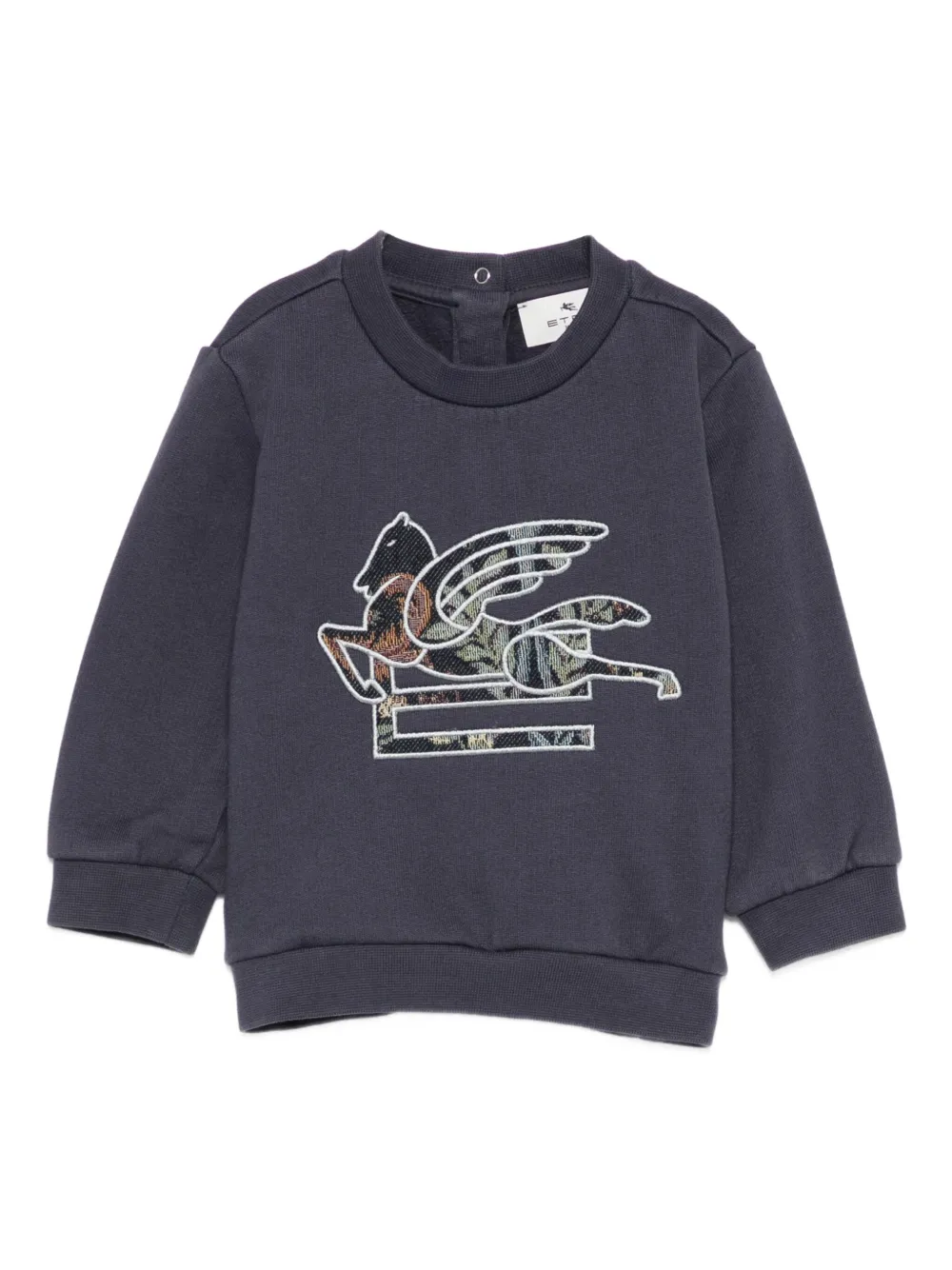 ETRO KIDS Sweater met geborduurde Pegasus Blauw