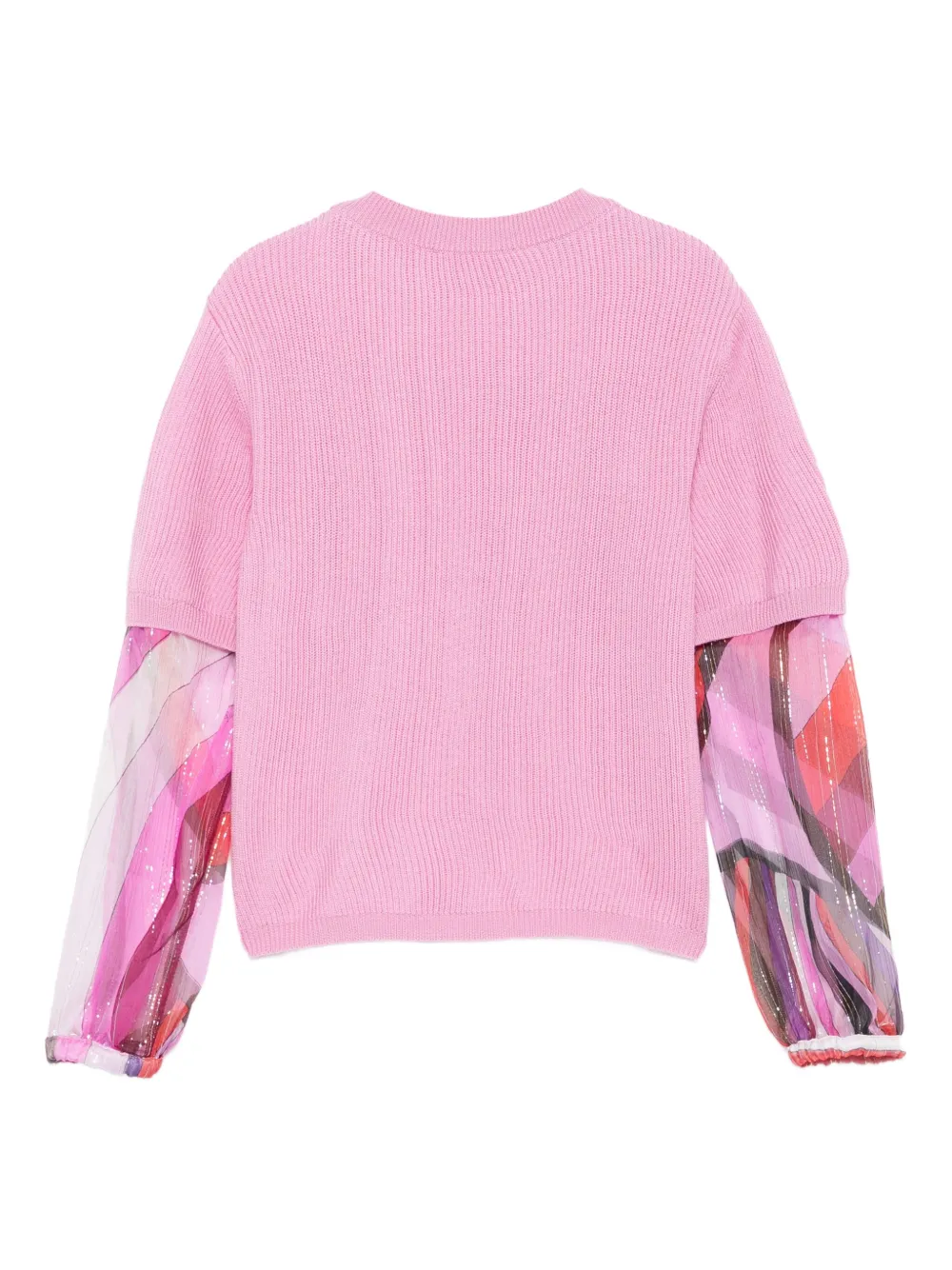 PUCCI Junior ribbed-knit patterned-sleeve top | Girls Jumpers & Knitwear | Image 2