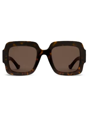 Gucci Eyewear Óculos De Sol Com Detalhe Horsebit | Marrom