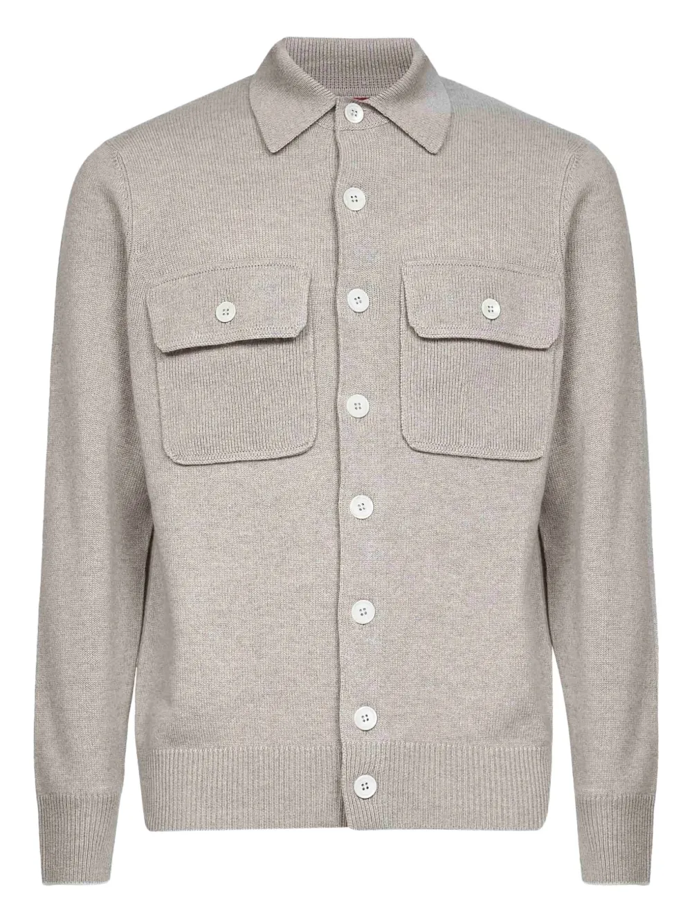 Brunello Cucinelli Geribbeld shirtjack met knopen Grijs