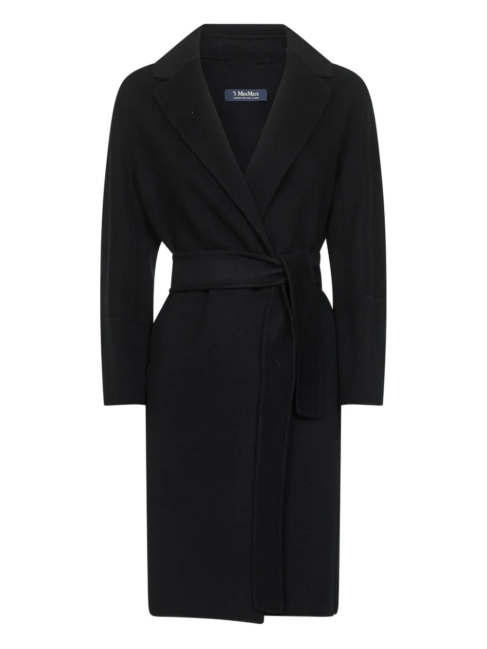 'S Max Mara belted lapel-collar coat Zwart