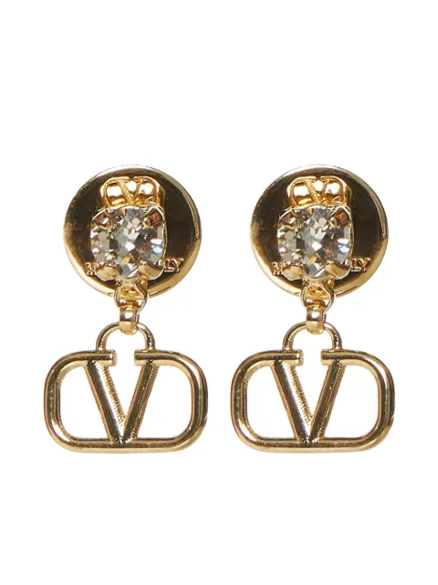 Valentino Garavani logo crystal-embellished earrings