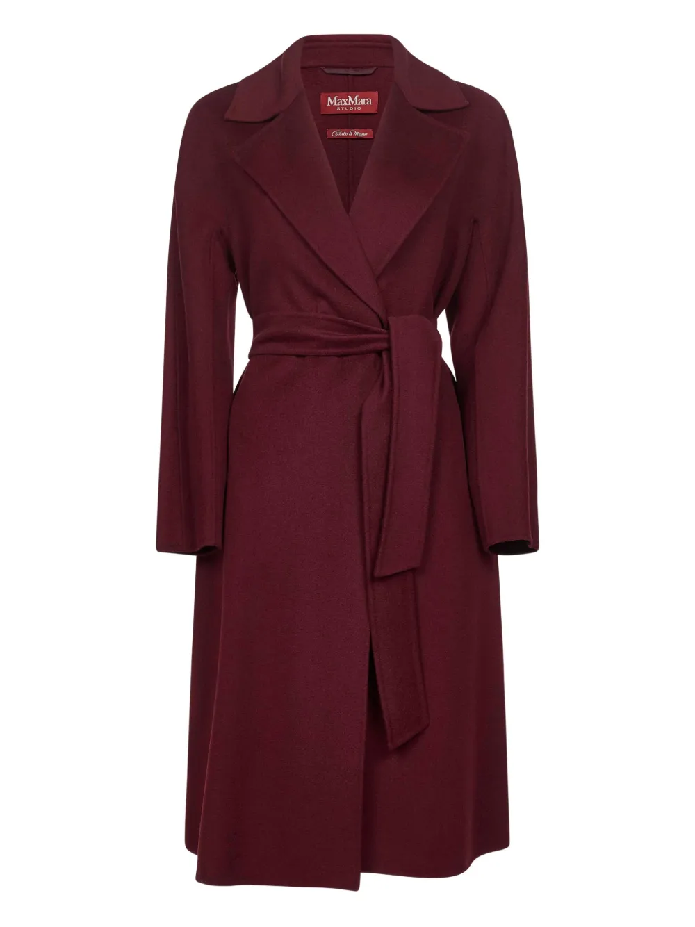 Max Mara Jas met ceintuur en revers Rood