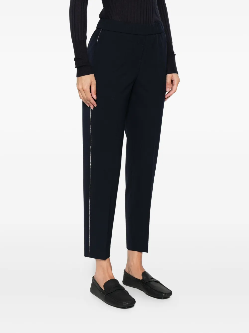 Peserico elasticated-waistband trousers Blauw