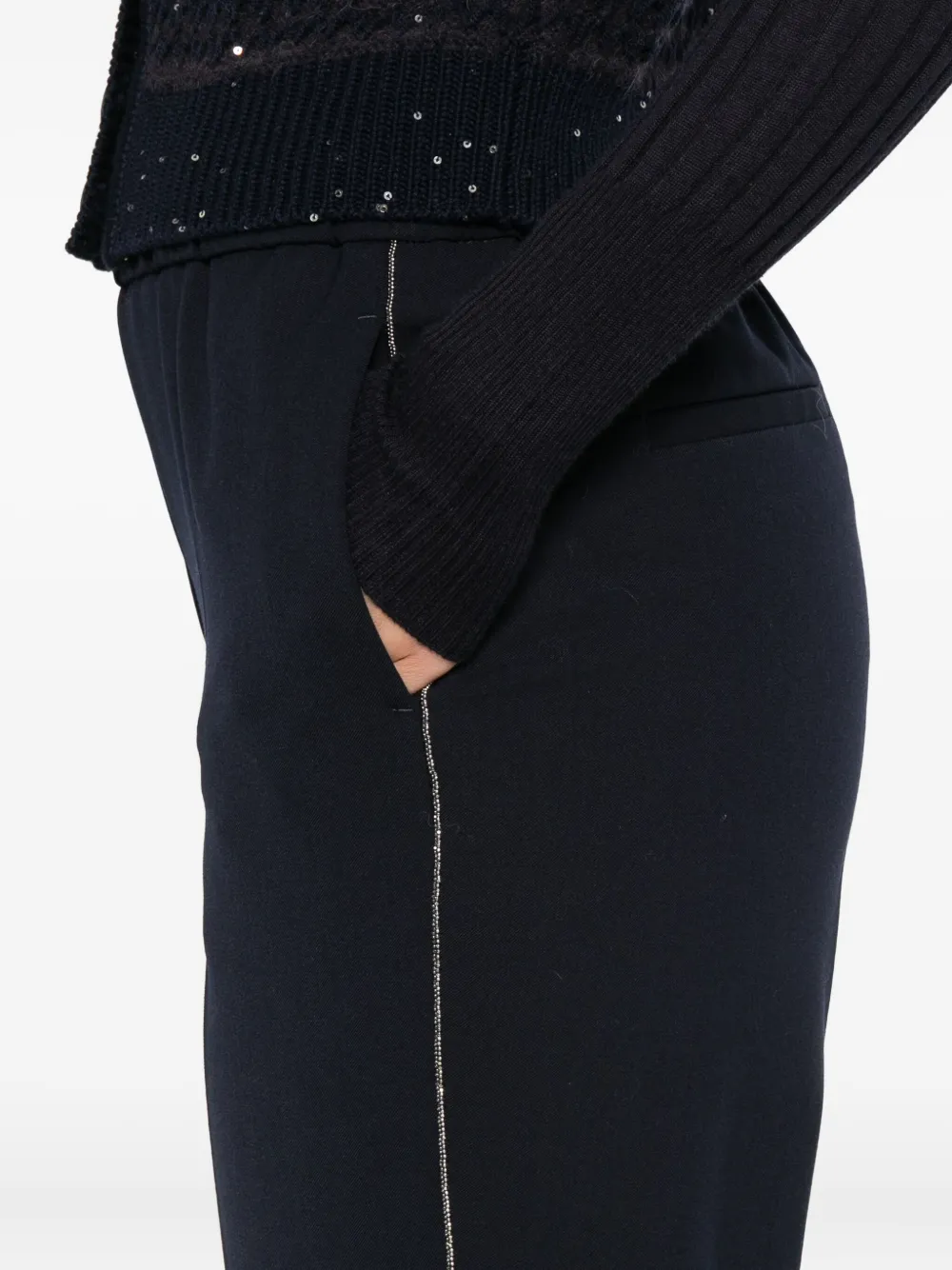 Peserico elasticated-waistband trousers Blauw