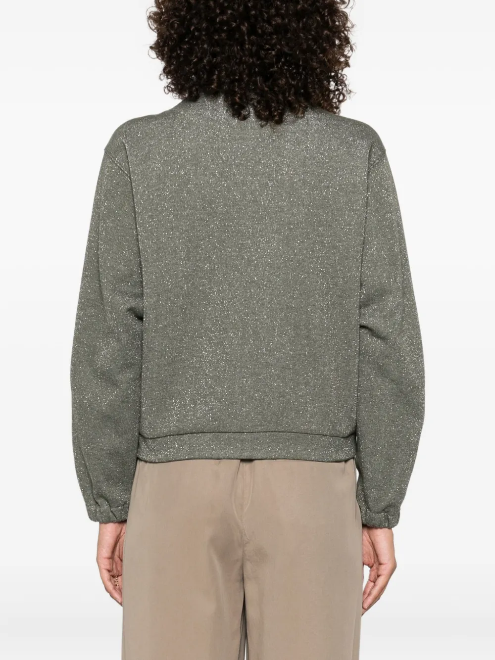 Peserico glitter zip-up sweatshirt Groen