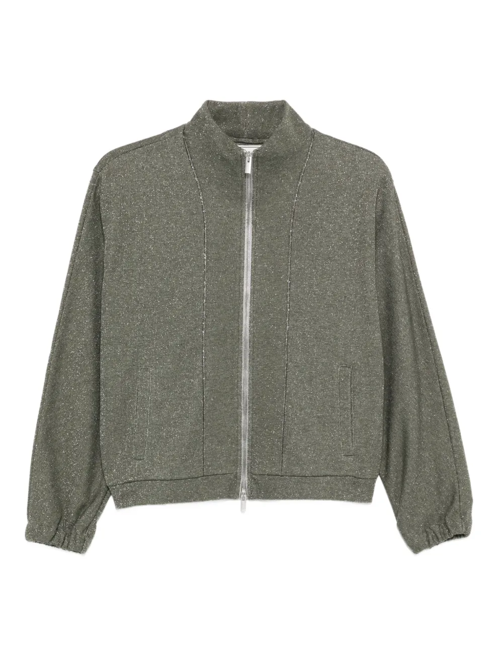 Peserico glitter zip-up sweatshirt Groen