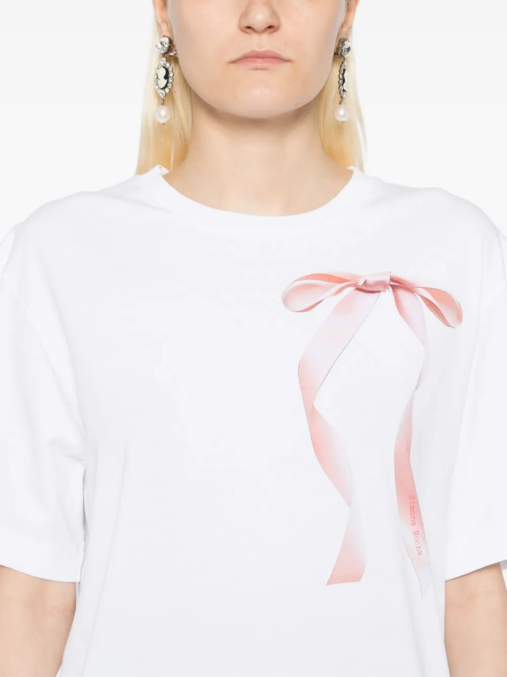 Simone Rocha Katoenen T-shirt met grafische print Wit