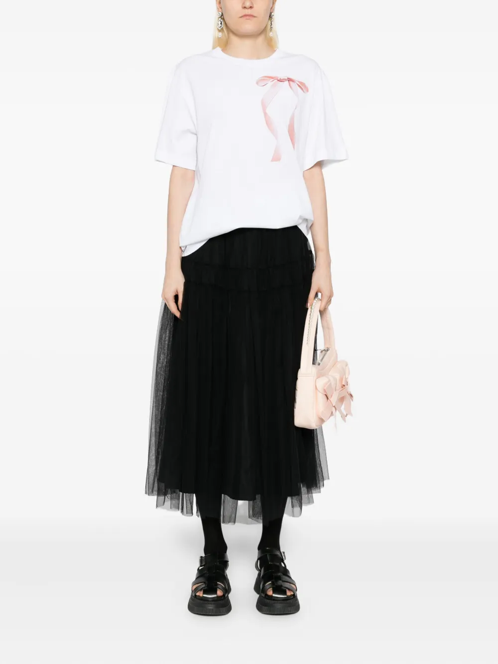 Simone Rocha Katoenen T-shirt met grafische print Wit