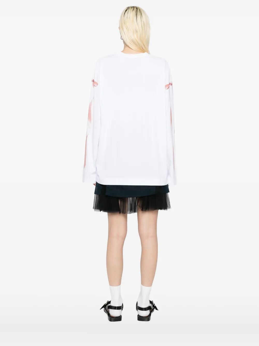 Simone Rocha T-shirt met lintprint Wit