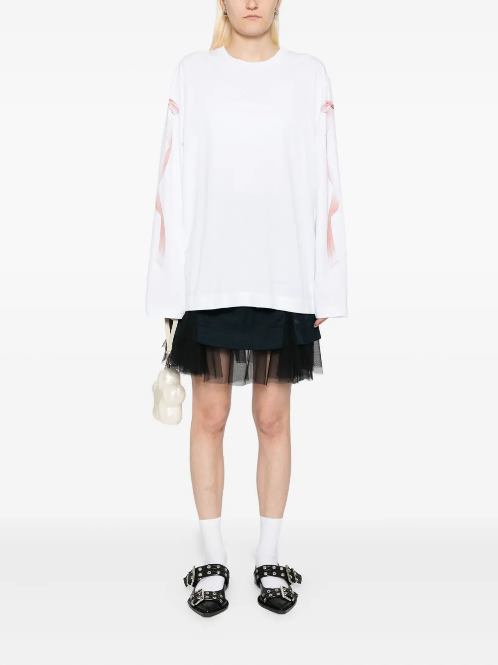 Simone Rocha T-shirt met lintprint Wit