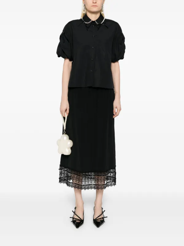 Simone Rocha Cotton Shirt | Black | FARFETCH ZA