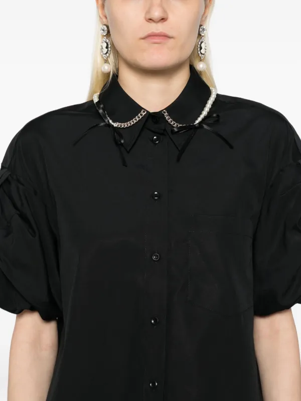 Simone Rocha Cotton Shirt | Black | FARFETCH ZA