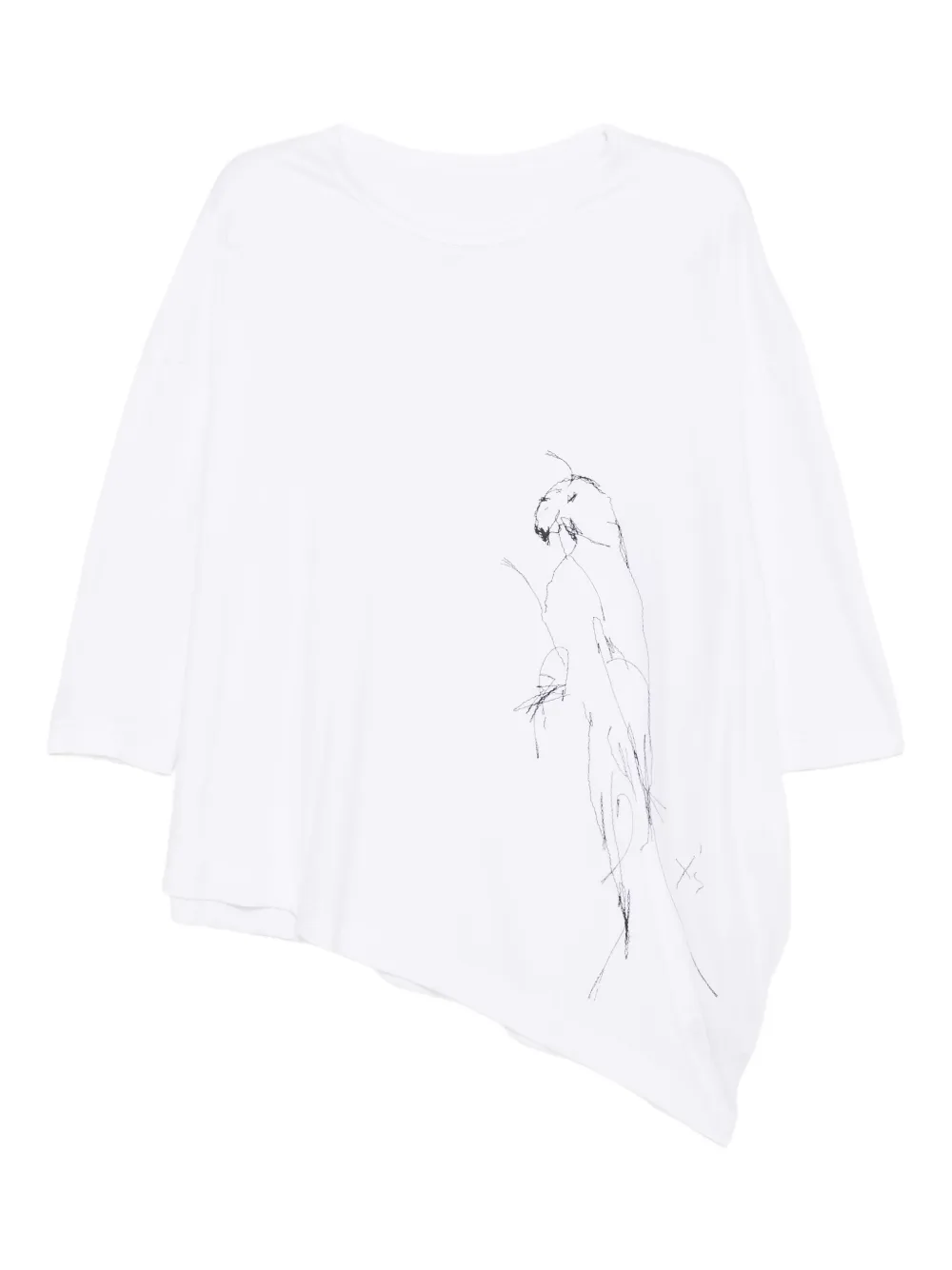 Y's T-shirt met borduurwerk Wit