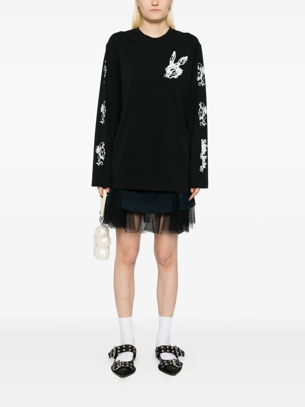 Simone Rocha T-shirt met schildpadschild-design Zwart