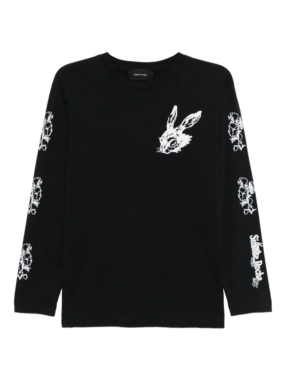 Simone Rocha T-shirt met schildpadschild-design Zwart