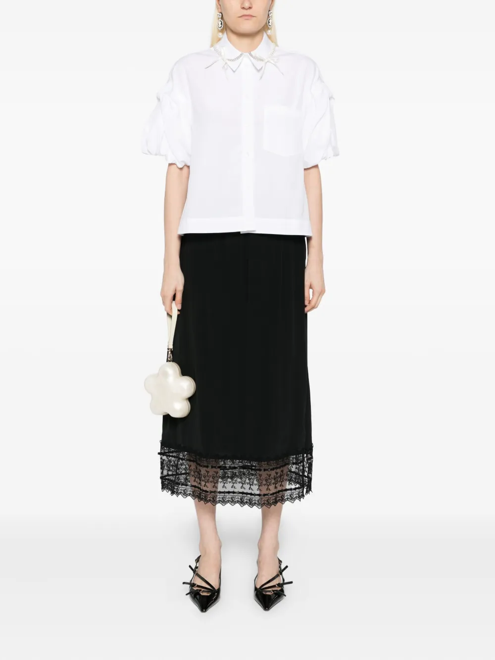 Simone Rocha Blouse met pofmouwen Wit