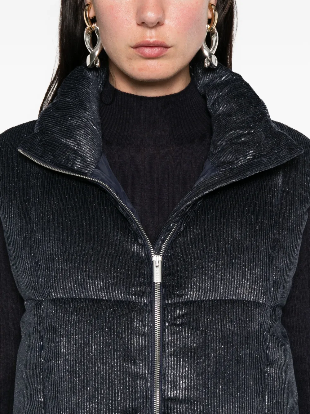 Peserico quilted corduroy vest Blauw