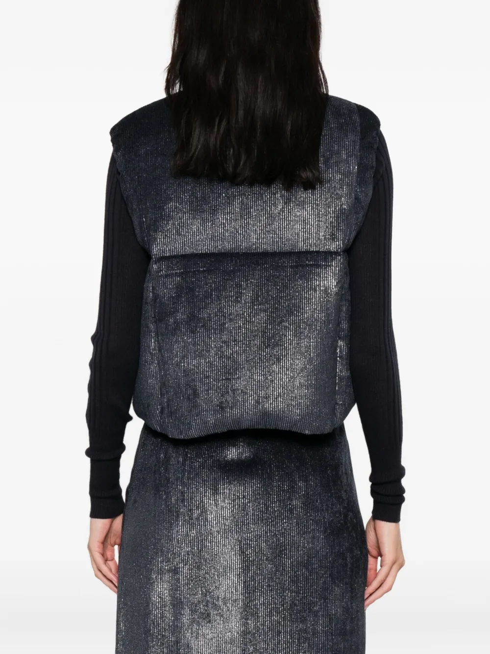 Peserico quilted corduroy vest Blauw