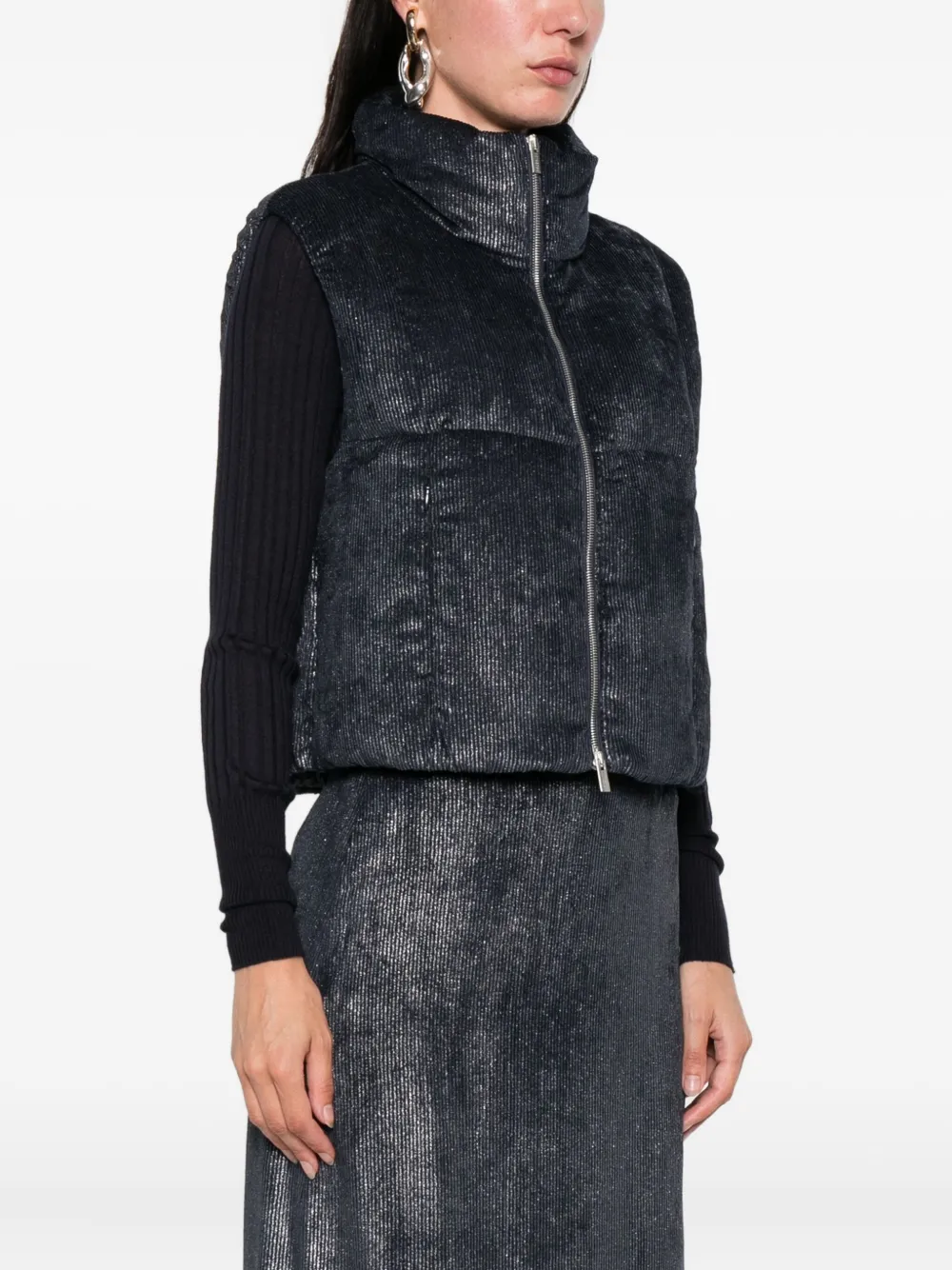 Peserico quilted corduroy vest Blauw