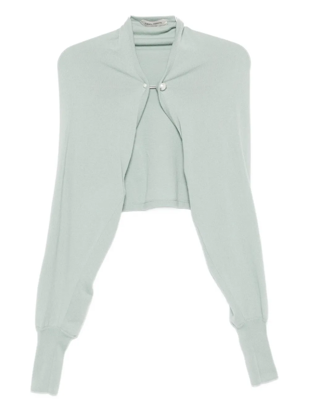 Alberta Ferretti Button-fastening Cropped Cardigan In Blue