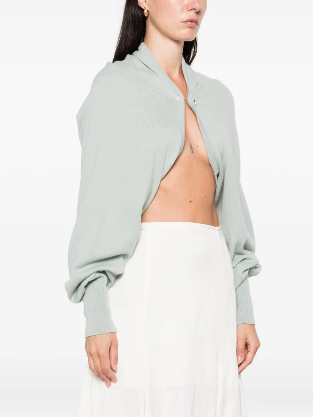 Alberta Ferretti button-fastening cropped cardigan Groen