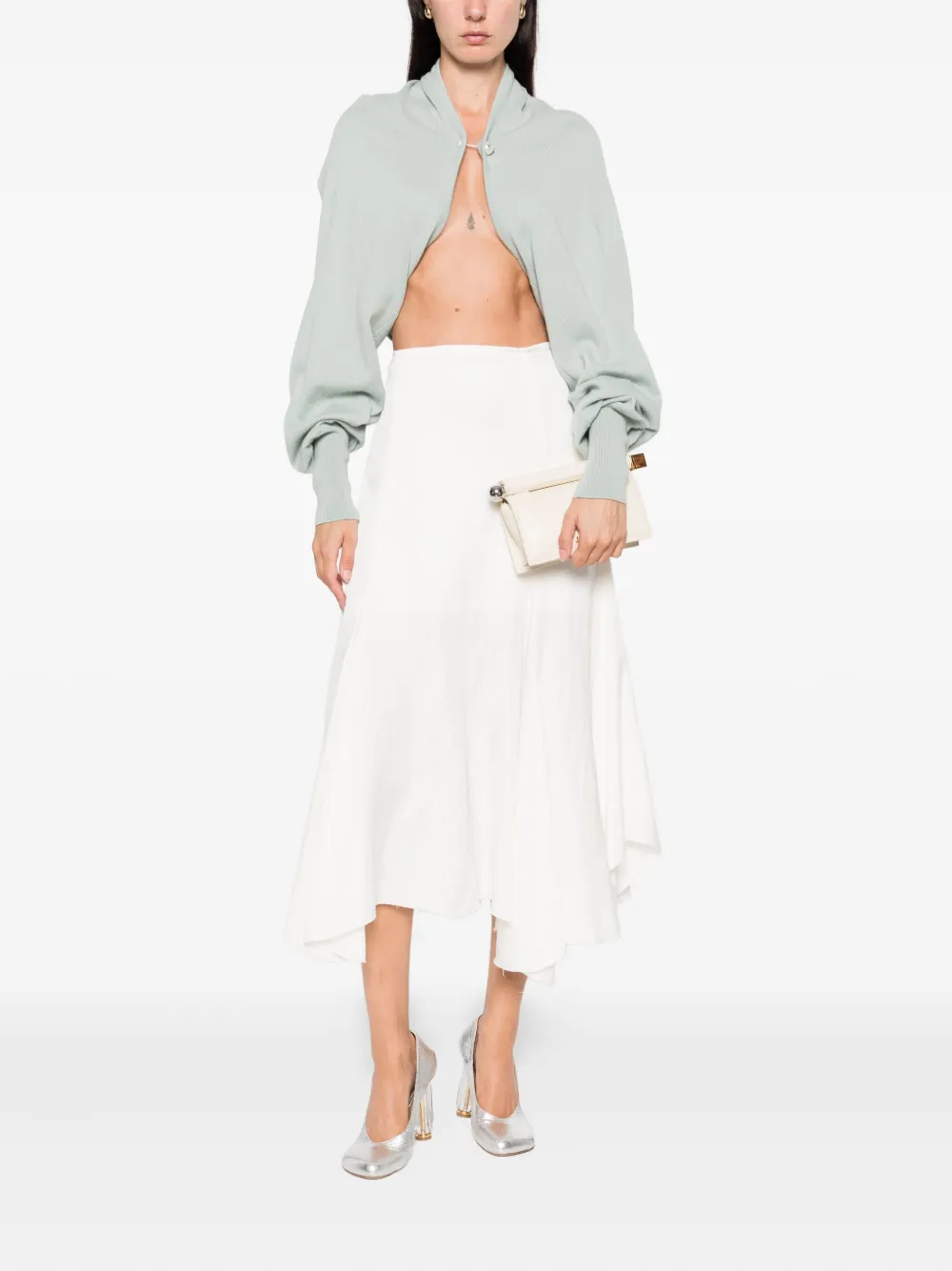Alberta Ferretti button-fastening cropped cardigan Groen