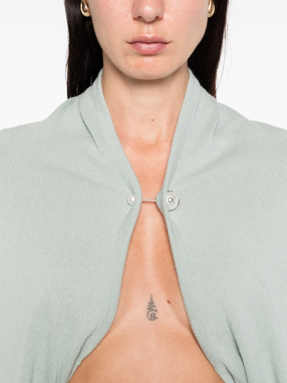 Alberta Ferretti button-fastening cropped cardigan Groen