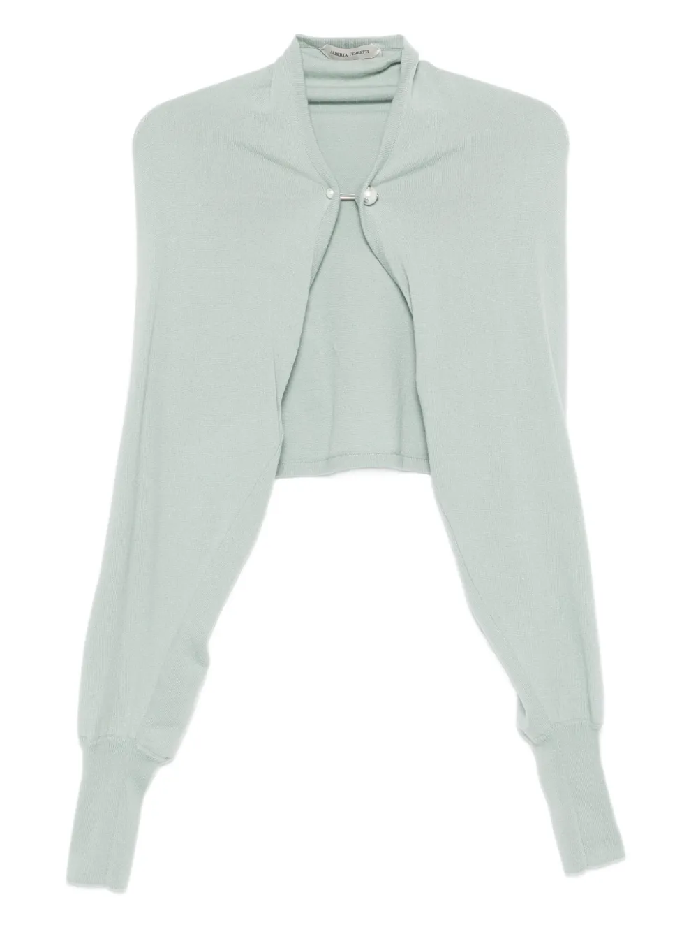 Alberta Ferretti button-fastening cropped cardigan Groen