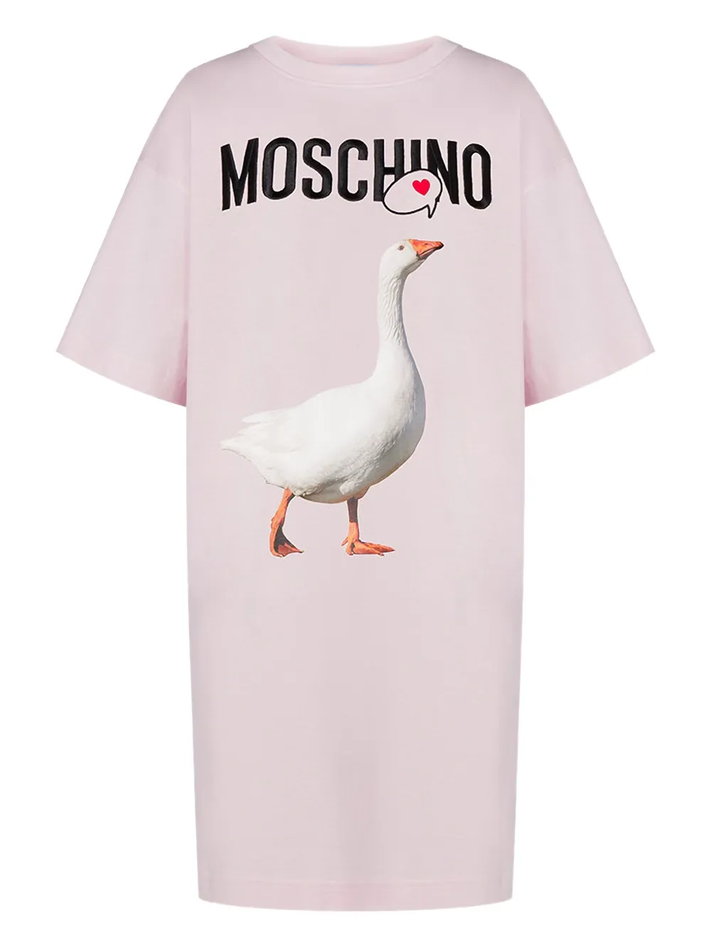 Moschino T-shirtjurk met ganzenprint Roze