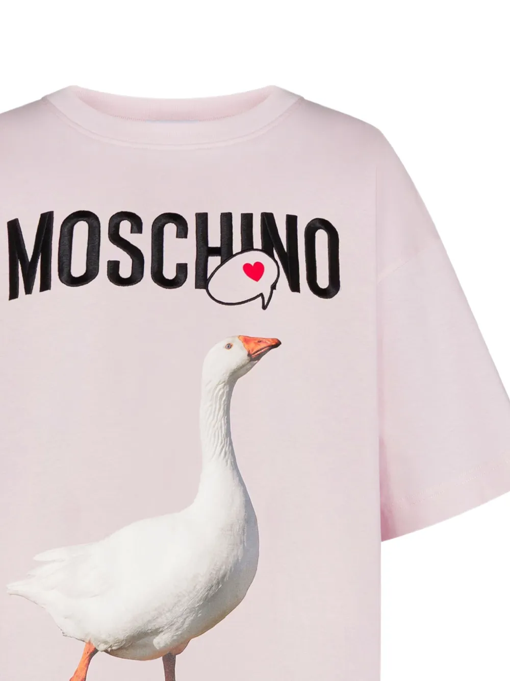 Moschino T-shirtjurk met ganzenprint Roze