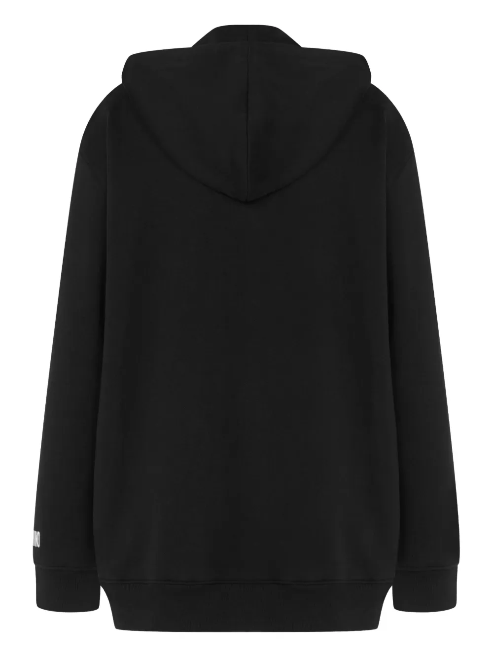 Moschino Hoodie met geborduurde eend en rits - Zwart
