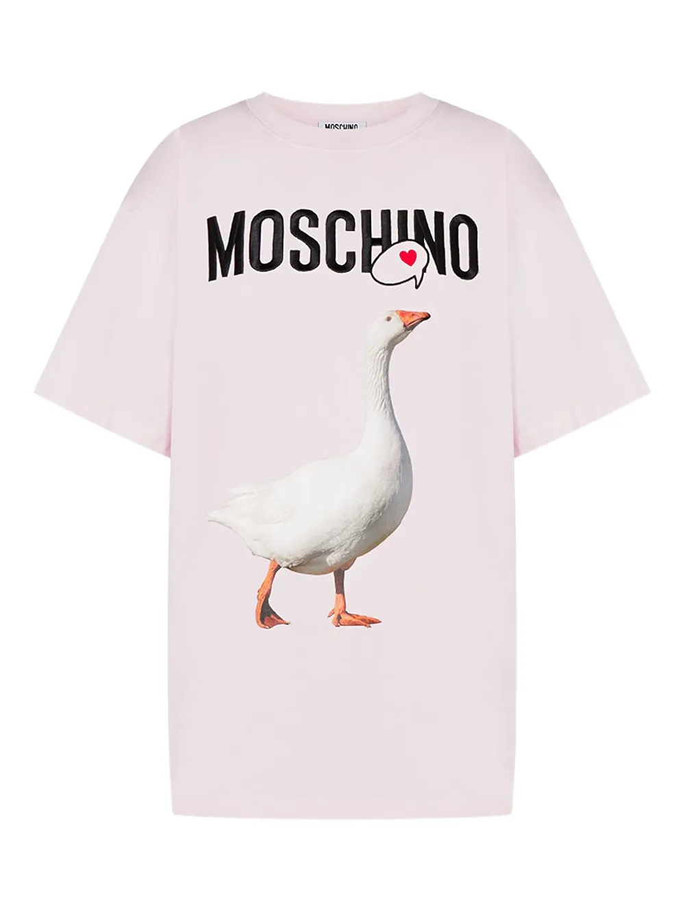 Moschino Katoenen T-shirt met ganzenprint Roze