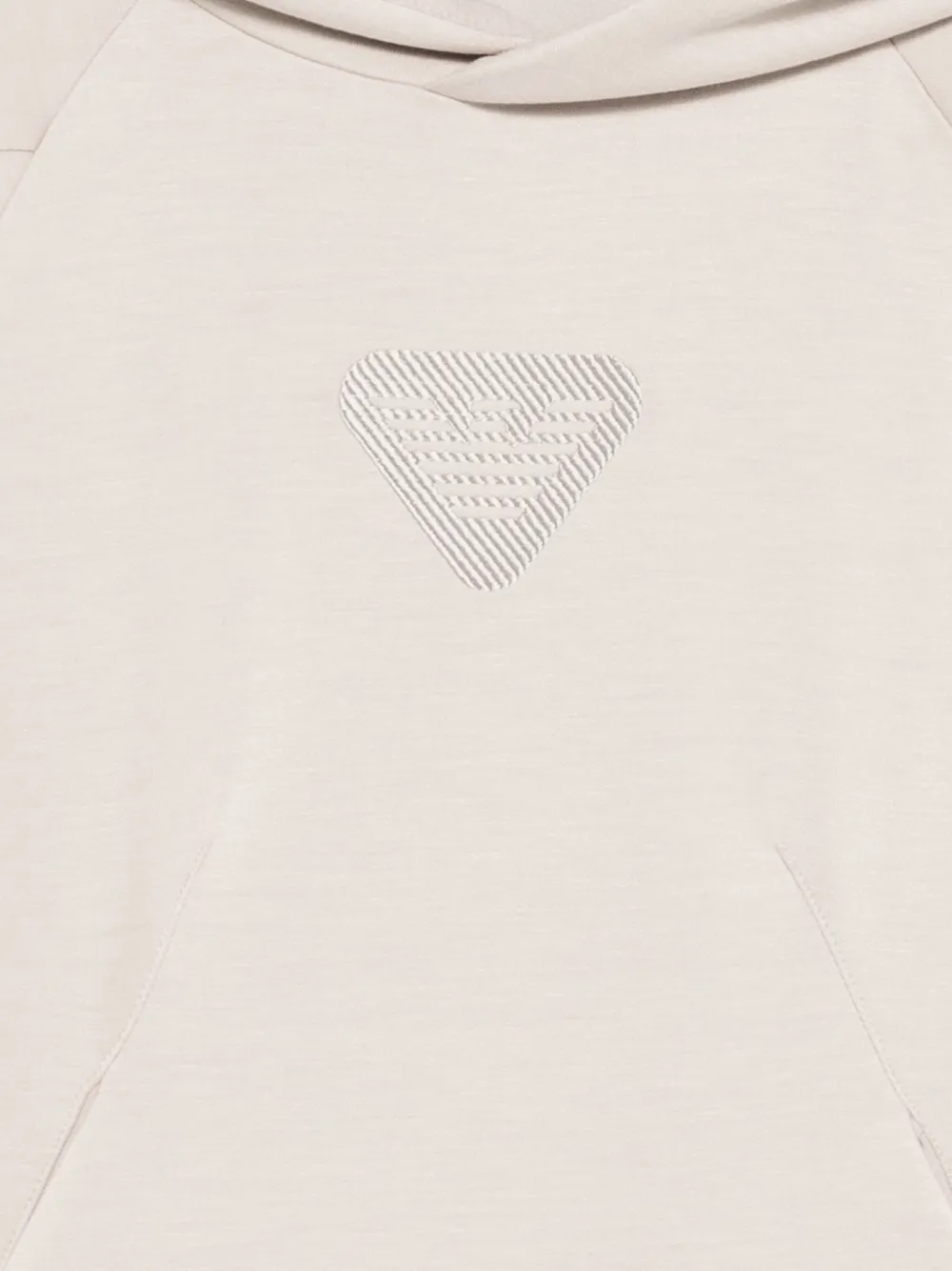 Emporio Armani Kids triangle-logo hoodie Beige