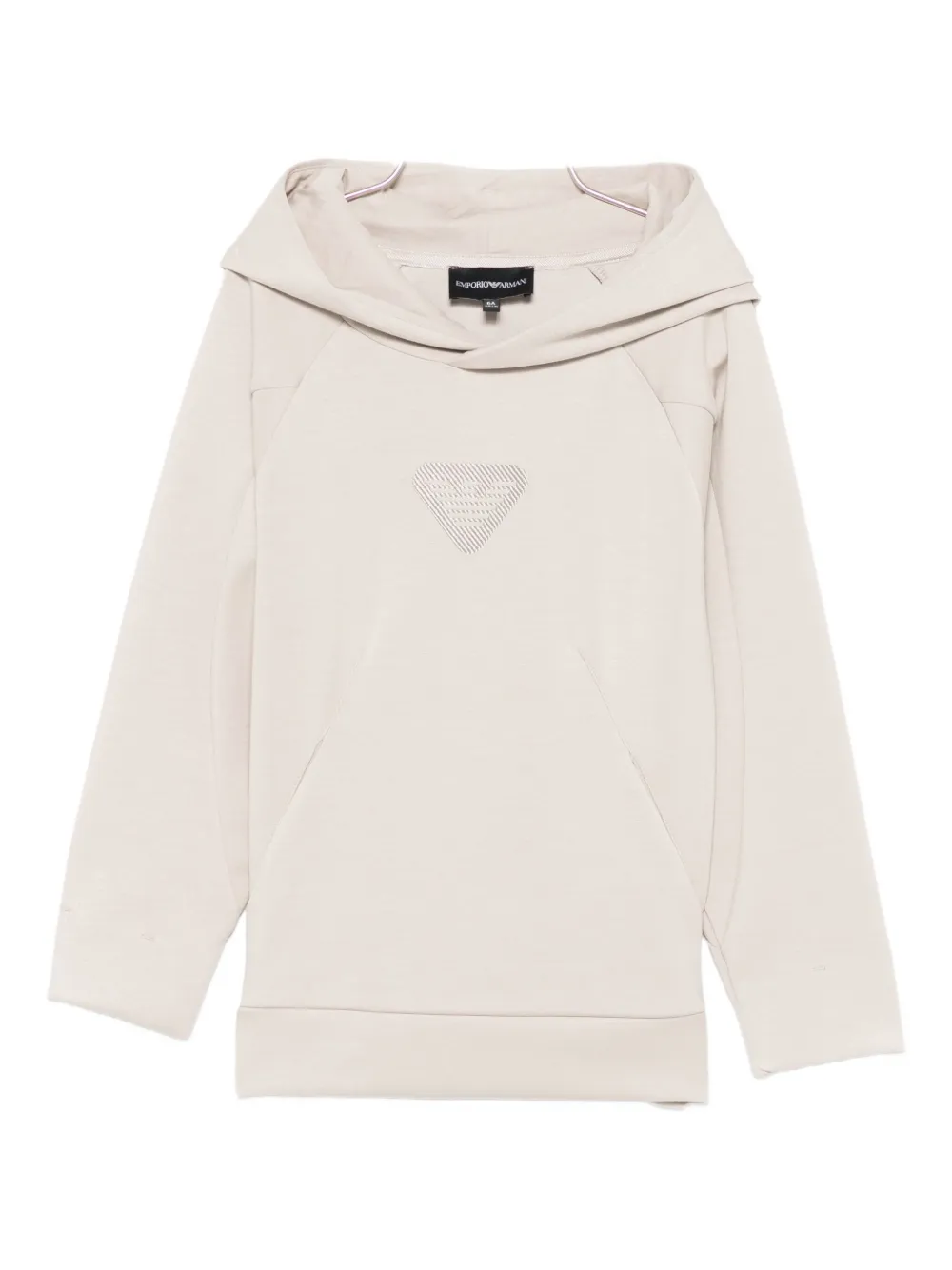 Emporio Ar i Kids triangle-logo hoodie Beige