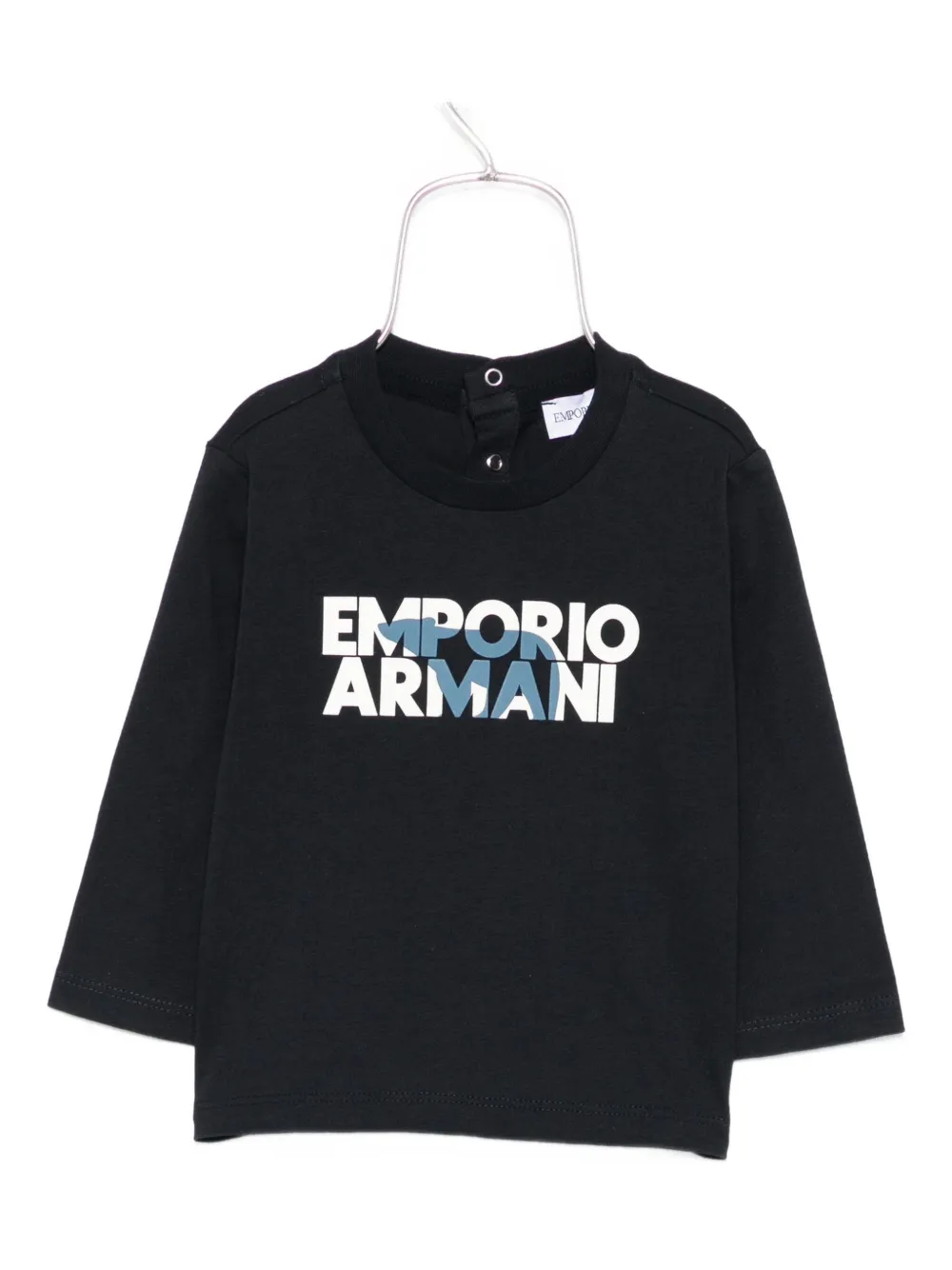 Emporio Armani Kids logo-print long-sleeve t-shirt - Blu